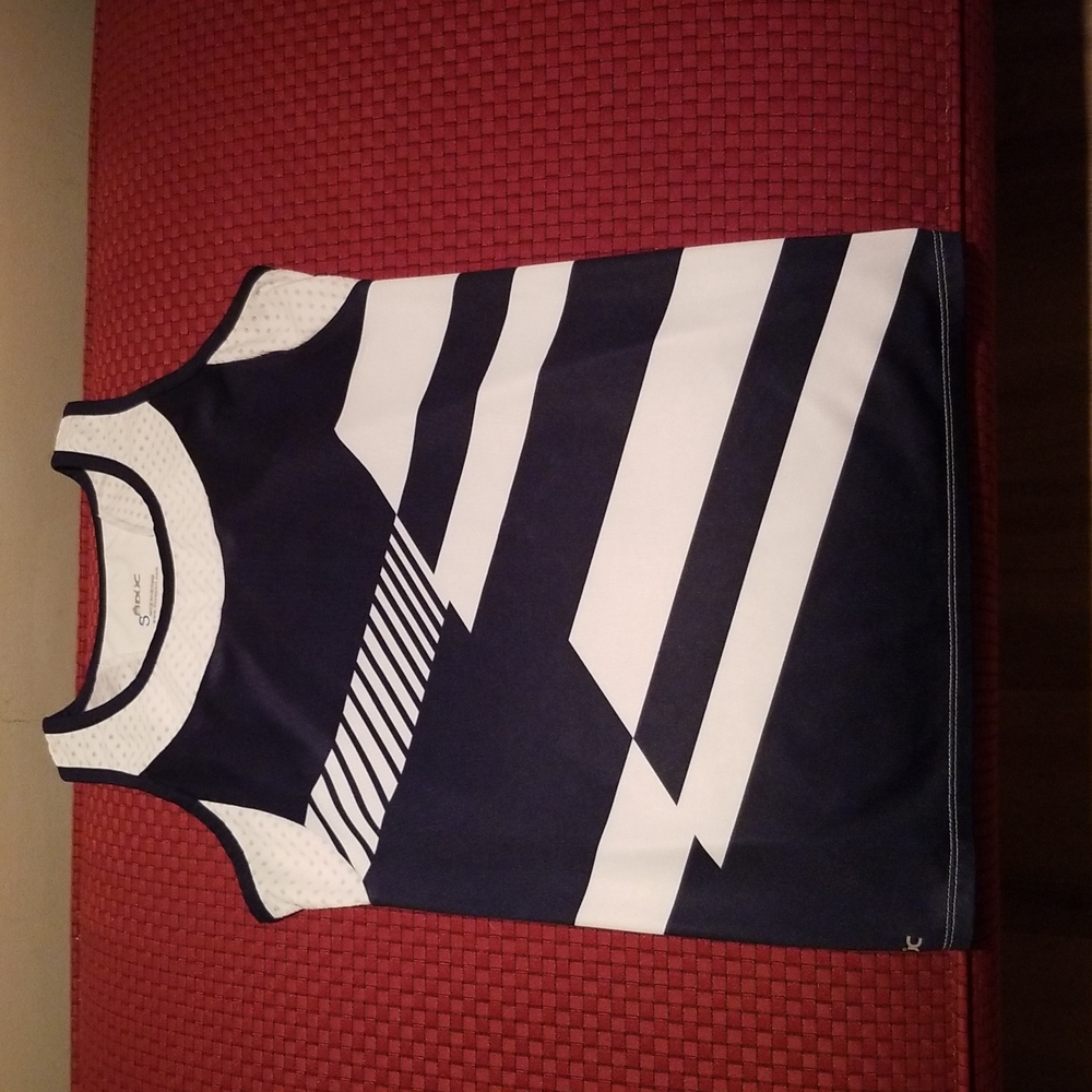 Small DUC Navy White Tennis Sports Tank Top